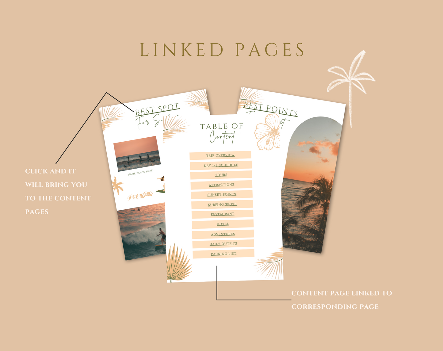 Tropical Travel Itinerary Template | Mobile Printable Travel Planner | Editable Bali Travel Guide | Traveling Guide Editable in Canva